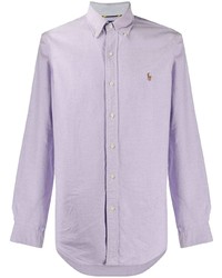 Мужская светло-фиолетовая рубашка с длинным рукавом от Polo Ralph Lauren