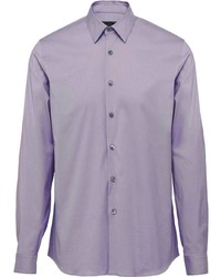 Мужская светло-фиолетовая рубашка с длинным рукавом от Prada