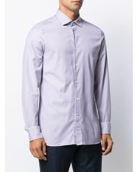 Мужская светло-фиолетовая рубашка с длинным рукавом от Ermenegildo Zegna