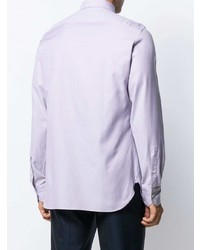 Мужская светло-фиолетовая рубашка с длинным рукавом от Ermenegildo Zegna