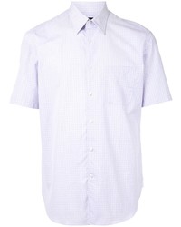 Мужская светло-фиолетовая рубашка с коротким рукавом в клетку от D'urban