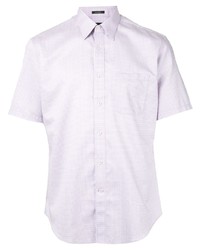 Мужская светло-фиолетовая рубашка с коротким рукавом в клетку от D'urban