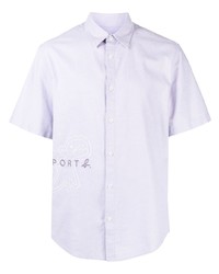 Мужская светло-фиолетовая рубашка с коротким рукавом с вышивкой от SPORT b. by agnès b.