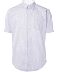 Мужская светло-фиолетовая рубашка с коротким рукавом с геометрическим рисунком от D'urban
