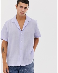 Мужская светло-фиолетовая рубашка с коротким рукавом от ASOS DESIGN