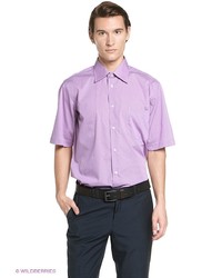 Мужская светло-фиолетовая рубашка с коротким рукавом от Conti Uomo