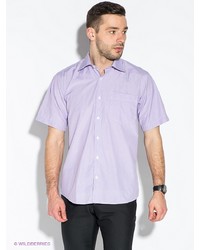 Мужская светло-фиолетовая рубашка с коротким рукавом от Hans Grubber