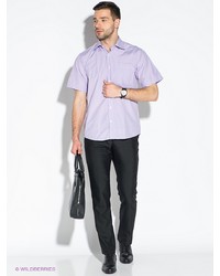 Мужская светло-фиолетовая рубашка с коротким рукавом от Hans Grubber