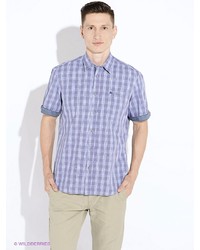 Мужская светло-фиолетовая рубашка с коротким рукавом от LERROS