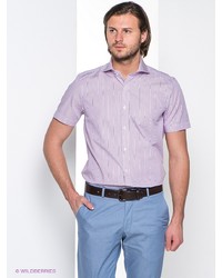 Мужская светло-фиолетовая рубашка с коротким рукавом от MONDIGO