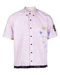 Мужская светло-фиолетовая рубашка с коротким рукавом от ROMEO HUNTE