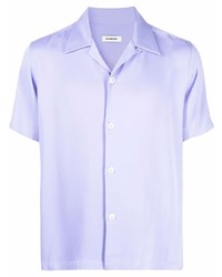Мужская светло-фиолетовая рубашка с коротким рукавом от Sandro