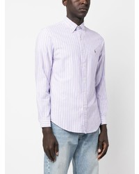 Мужская светло-фиолетовая футболка-поло в горизонтальную полоску от Polo Ralph Lauren