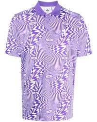 Мужская светло-фиолетовая футболка-поло с принтом от adidas