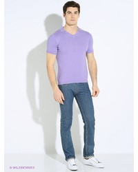 Мужская светло-фиолетовая футболка-поло от Oodji