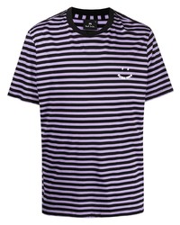 Мужская светло-фиолетовая футболка с круглым вырезом в горизонтальную полоску от PS Paul Smith
