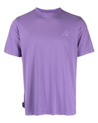Мужская светло-фиолетовая футболка с круглым вырезом с вышивкой от AUTRY