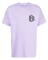 Мужская светло-фиолетовая футболка с круглым вырезом с вышивкой от Blood Brother