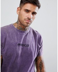 Мужская светло-фиолетовая футболка с круглым вырезом с вышивкой от Urban Threads