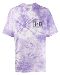 Мужская светло-фиолетовая футболка с круглым вырезом с принтом тай-дай от Aries