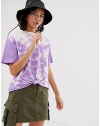 Женская светло-фиолетовая футболка с круглым вырезом с принтом тай-дай от ASOS DESIGN