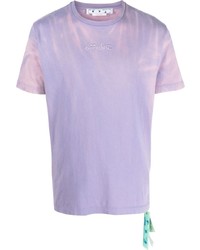 Мужская светло-фиолетовая футболка с круглым вырезом с принтом тай-дай от Off-White