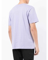 Мужская светло-фиолетовая футболка с круглым вырезом с принтом от Helmut Lang