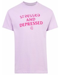 Мужская светло-фиолетовая футболка с круглым вырезом с принтом от Anti Social Social Club
