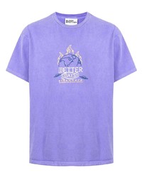 Мужская светло-фиолетовая футболка с круглым вырезом с принтом от Blood Brother