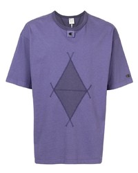Мужская светло-фиолетовая футболка с круглым вырезом с принтом от Champion