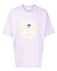 Мужская светло-фиолетовая футболка с круглым вырезом с принтом от Chocoolate