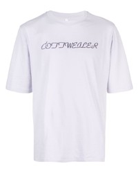 Мужская светло-фиолетовая футболка с круглым вырезом с принтом от Cottweiler