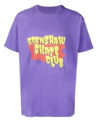 Мужская светло-фиолетовая футболка с круглым вырезом с принтом от CRENSHAW SKATE CLUB