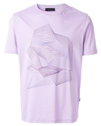 Мужская светло-фиолетовая футболка с круглым вырезом с принтом от D'urban