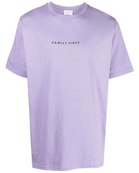 Мужская светло-фиолетовая футболка с круглым вырезом с принтом от Family First