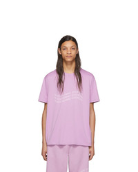 Мужская светло-фиолетовая футболка с круглым вырезом с принтом от Givenchy