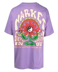 Мужская светло-фиолетовая футболка с круглым вырезом с принтом от MARKET