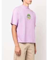 Мужская светло-фиолетовая футболка с круглым вырезом с принтом от Jacquemus