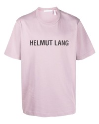 Мужская светло-фиолетовая футболка с круглым вырезом с принтом от Helmut Lang