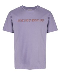 Мужская светло-фиолетовая футболка с круглым вырезом с принтом от Kent & Curwen