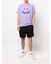 Мужская светло-фиолетовая футболка с круглым вырезом с принтом от PS Paul Smith