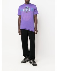 Мужская светло-фиолетовая футболка с круглым вырезом с принтом от Philipp Plein