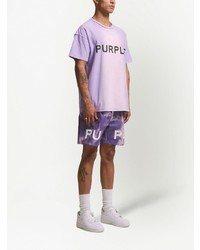 Мужская светло-фиолетовая футболка с круглым вырезом с принтом от purple brand