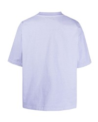 Мужская светло-фиолетовая футболка с круглым вырезом с принтом от Paura