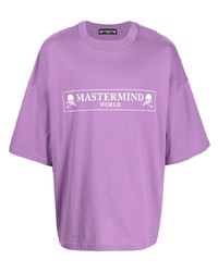Мужская светло-фиолетовая футболка с круглым вырезом с принтом от Mastermind World