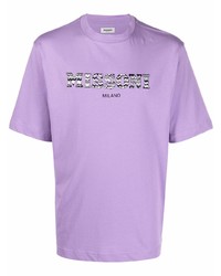 Мужская светло-фиолетовая футболка с круглым вырезом с принтом от Missoni