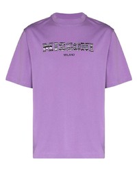 Мужская светло-фиолетовая футболка с круглым вырезом с принтом от Missoni