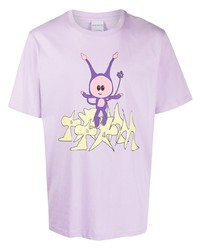 Мужская светло-фиолетовая футболка с круглым вырезом с принтом от Perks And Mini