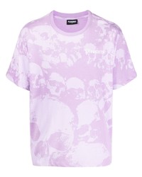 Мужская светло-фиолетовая футболка с круглым вырезом с принтом от Pleasures
