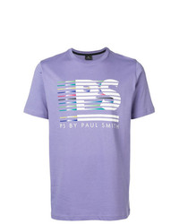 Мужская светло-фиолетовая футболка с круглым вырезом с принтом от Ps By Paul Smith
